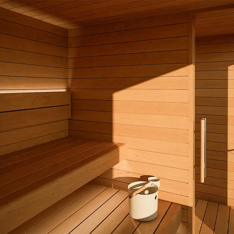 Innensauna Innenansicht Erle