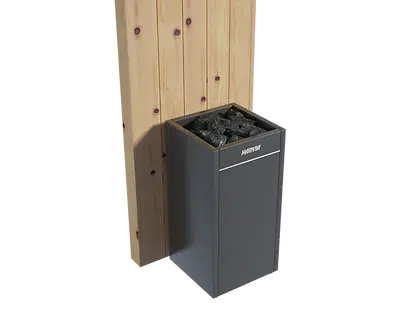 Aufnahme eines Standofens, Harvia Virta 9 kW, Aufnahme von schräg oben links vorne, Art of Spa