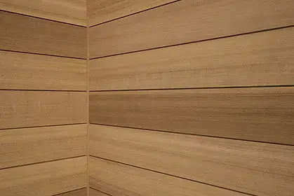 individuell konfigurierbare Innensauna, Detailaufnahme des Profils, modernes Profil 14,7cm, Art of Spa