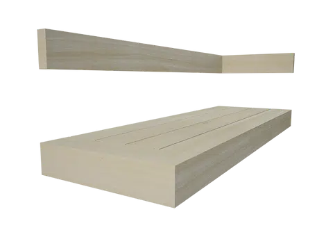 minimalistisch gestaltete Liegeebene, Freisteller, Ansicht von vorne, individualisierter Saunabau