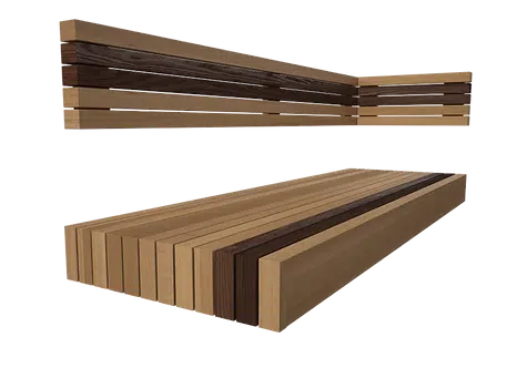 Beispielbild einer modernen Liegefläche, Einzelanfertigung von Innen- und Außensaunen